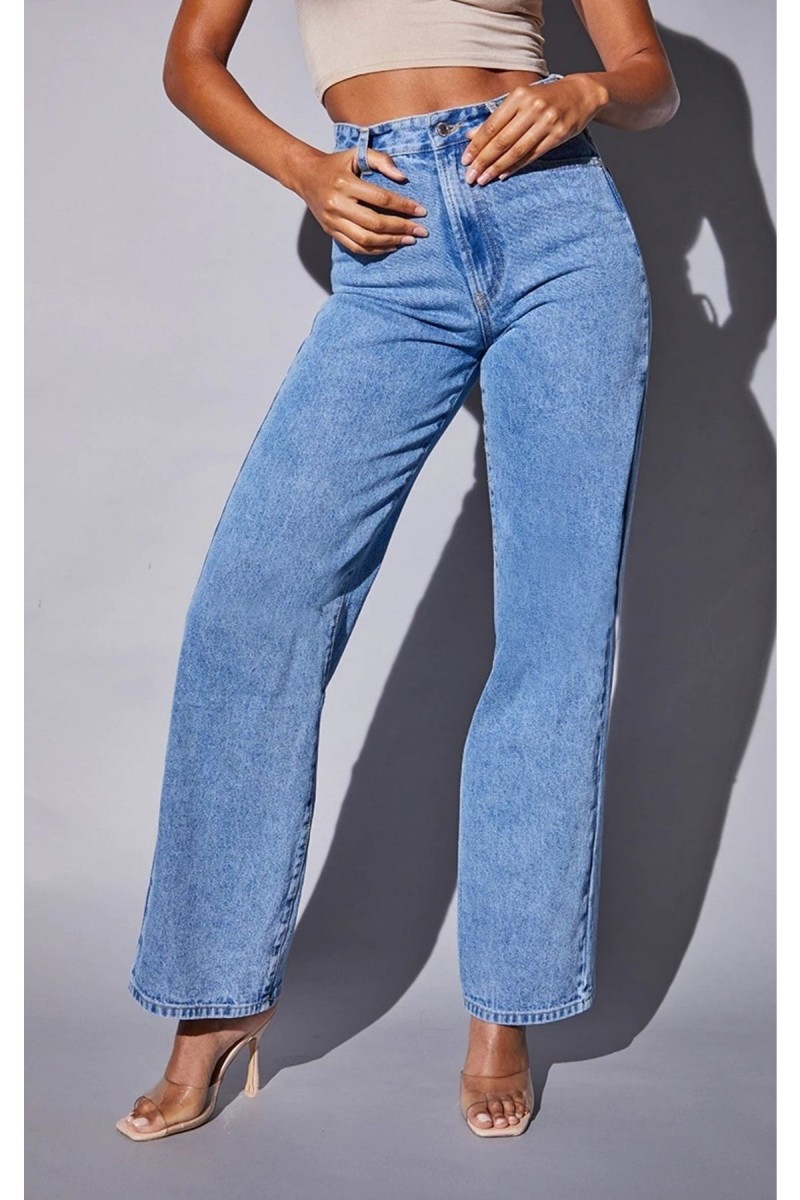 Candel Kadın Solmayan Açık Mavi Kar Yıkama Yüksek Bel Plazzo Jean Bol Paça Kot Pantolon Toparlayıcı Candel Kadın Solmayan Açık Mavi Kar Yıkama Yüksek Bel Plazzo Jean Bol Paça Kot Pantolon Toparlayıcı