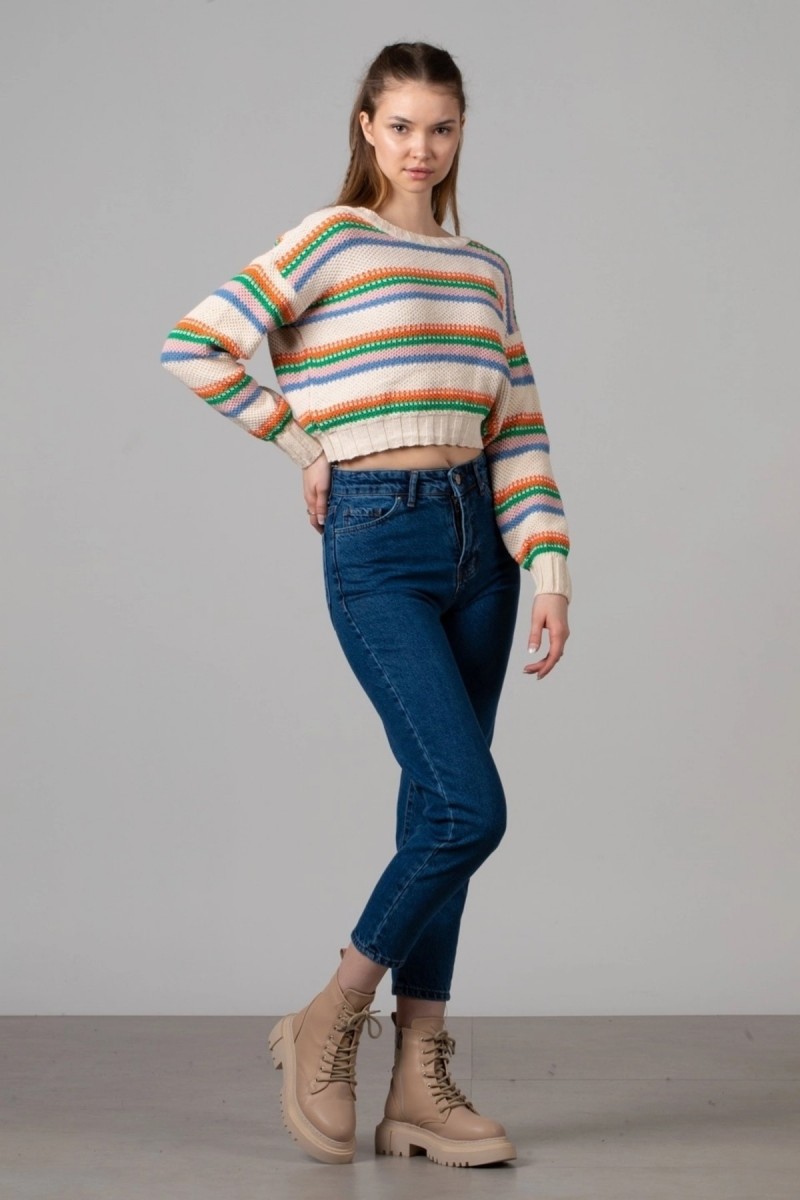 Koyu Mavi More Sustainable Yüksek Bel Mom Jeans