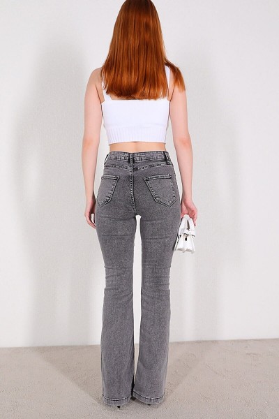 Zoe Füme Ispanyol Paça Kot Pantolon Yüksek Bel Ispanyol Jeans Toparlayıcı( Extra Rahat)