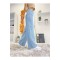 Jass 90 s Solmaz Buz Mavi Likralı Süper Yüksek Bel Salaş Jean Pantolon. (süper Yüksek.) Wide Leg.