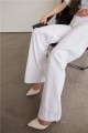 Beyaz Süper Yüksek Bel Salaş Düz Detay Jeans Palazzo Pantolon( Süper Yüksek ) Wide Leg. Beyaz Süper Yüksek Bel Salaş Düz Detay Jeans Palazzo Pantolon( Süper Yüksek ) Wide Leg.