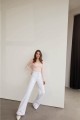 Beyaz Süper Yüksek Bel Salaş Düz Detay Jeans Palazzo Pantolon( Süper Yüksek ) Wide Leg. Beyaz Süper Yüksek Bel Salaş Düz Detay Jeans Palazzo Pantolon( Süper Yüksek ) Wide Leg.