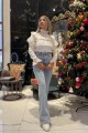 Miya Ispanyol Mavi Kar Yıkama Ispanyol Paça Kot Pantolon Yüksek Bel Jeans Toparlayıcı( Extra Rahat)