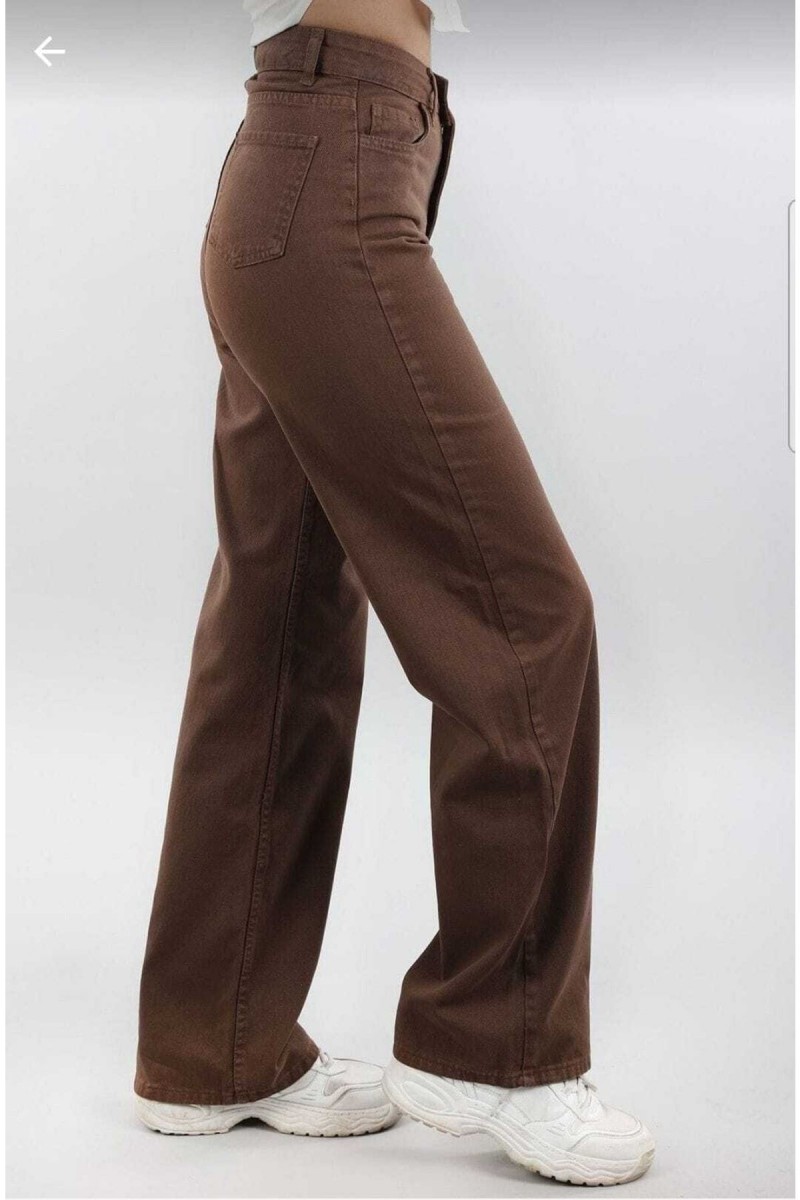 Kahverengi Likralı Süper Yüksek Bel Salaş Jeans Palazzo Pantolon. (süper Yüksek) Wide Leg Kahverengi Likralı Süper Yüksek Bel Salaş Jeans Palazzo Pantolon. (süper Yüksek) Wide Leg