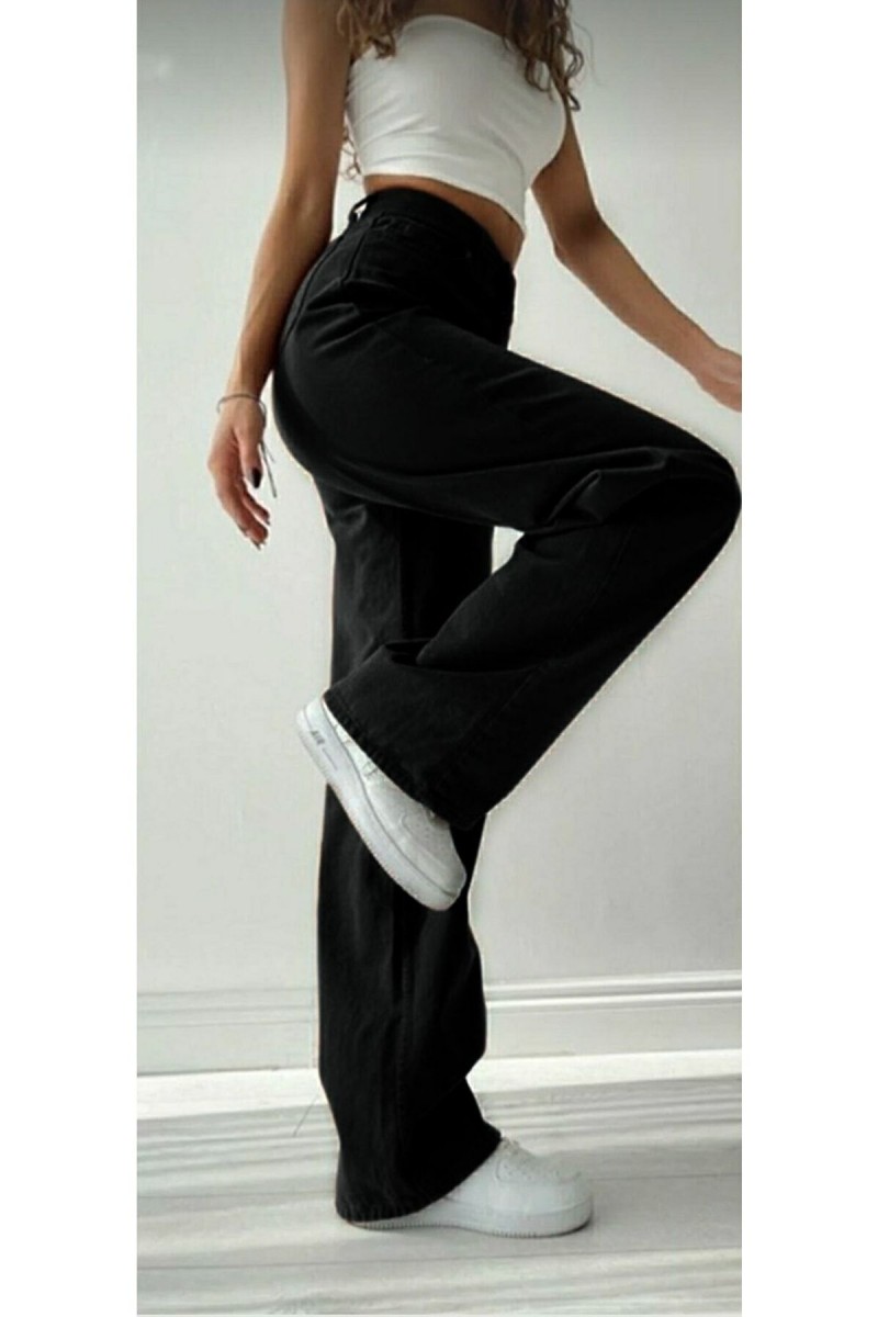 My Women Siyah Likralı Süper Yüksek Bel Salaş Jean Pantolon. (süper Yüksek.) Wide Leg. My Women Siyah Likralı Süper Yüksek Bel Salaş Jean Pantolon. (süper Yüksek.) Wide Leg.