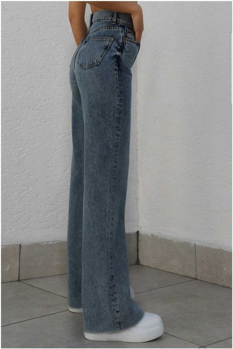 Mavi Kadın Salaş Likralı 90 s Süper Yüksek Salaş Paça Kot Palazzo Pantolon Mavi Kadın Salaş Likralı 90 s Süper Yüksek Salaş Paça Kot Palazzo Pantolon