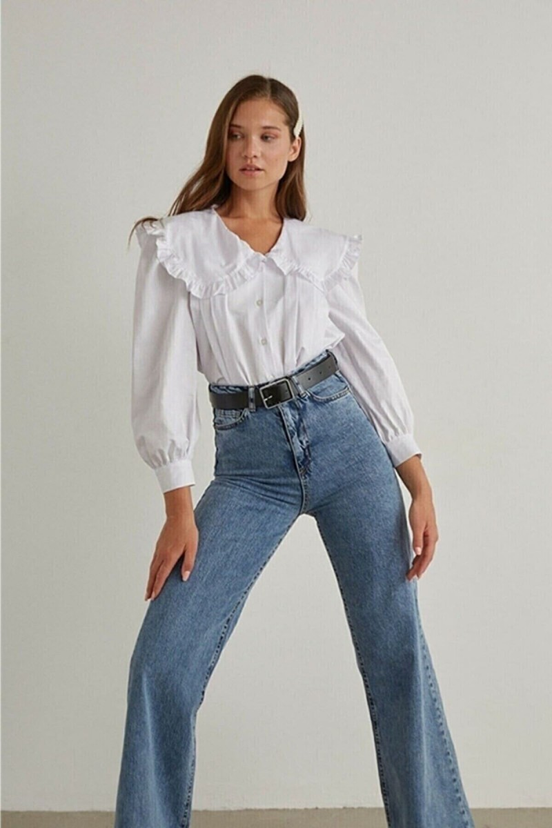 All Star Orta Kar Likralı Kadın Mavi Süper Yüksek Bel Salaş Paça Denim Kot Palazzo Pantolon All Star Orta Kar Likralı Kadın Mavi Süper Yüksek Bel Salaş Paça Denim Kot Palazzo Pantolon