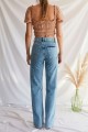 Mavi Likralı Süper Yüksek Bel Kot Salaş Paça Jeans Palazzo Pantolon Mavi Likralı Süper Yüksek Bel Kot Salaş Paça Jeans Palazzo Pantolon