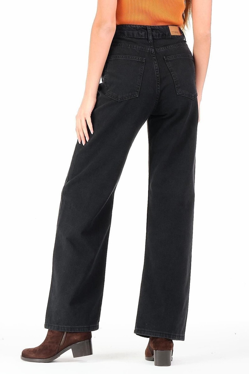 Solmayan Siyah Likralı Süper Yüksek Bel Salaş Jean Palazzo Pantolon. (süper Yüksek.) Wide Leg. Solmayan Siyah Likralı Süper Yüksek Bel Salaş Jean Palazzo Pantolon. (süper Yüksek.) Wide Leg.
