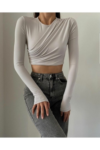 Füme Likralı Kadın Süper Yüksek Bel Salaş Paça Denim Kot Palazzo Pantolon