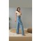 90 s Mavi Likralı Süper Yüksek Bel Salaş Jeans Palazzo Pantolon. (süper Yüksek) Wide Leg