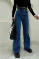 Orta Mavi Likralı Süper Yüksek Bel Salaş Jeans Palazzo Pantolon. (süper Yüksek) Wide Leg Orta Mavi Likralı Süper Yüksek Bel Salaş Jeans Palazzo Pantolon. (süper Yüksek) Wide Leg