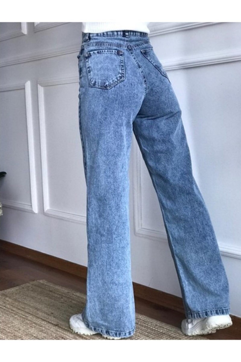 Caar 90 s Kar Yıkama Mavi Likralı Süper Yüksek Bel Salaş Jeans Palazzo Pantolon Caar 90 s Kar Yıkama Mavi Likralı Süper Yüksek Bel Salaş Jeans Palazzo Pantolon