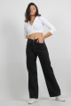 Siyah Yüksek Bel Salaş Salaş Paça Palazzo Jeans Siyah Yüksek Bel Salaş Salaş Paça Palazzo Jeans