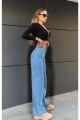 Orta Mavi Power Likralı Yırtık Süper Yüksek Bel Salaş Jeans Palazzo Pantolon Orta Mavi Power Likralı Yırtık Süper Yüksek Bel Salaş Jeans Palazzo Pantolon