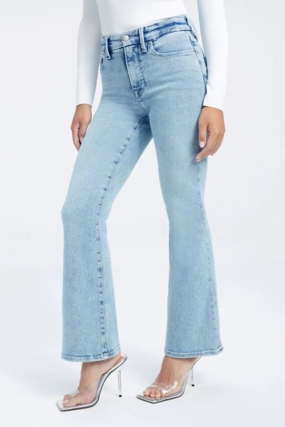 Lina Kar Yıkama Mavi Ispanyol Paça Likralı Flare Jeans Kot Pantolon Toparlayıcı