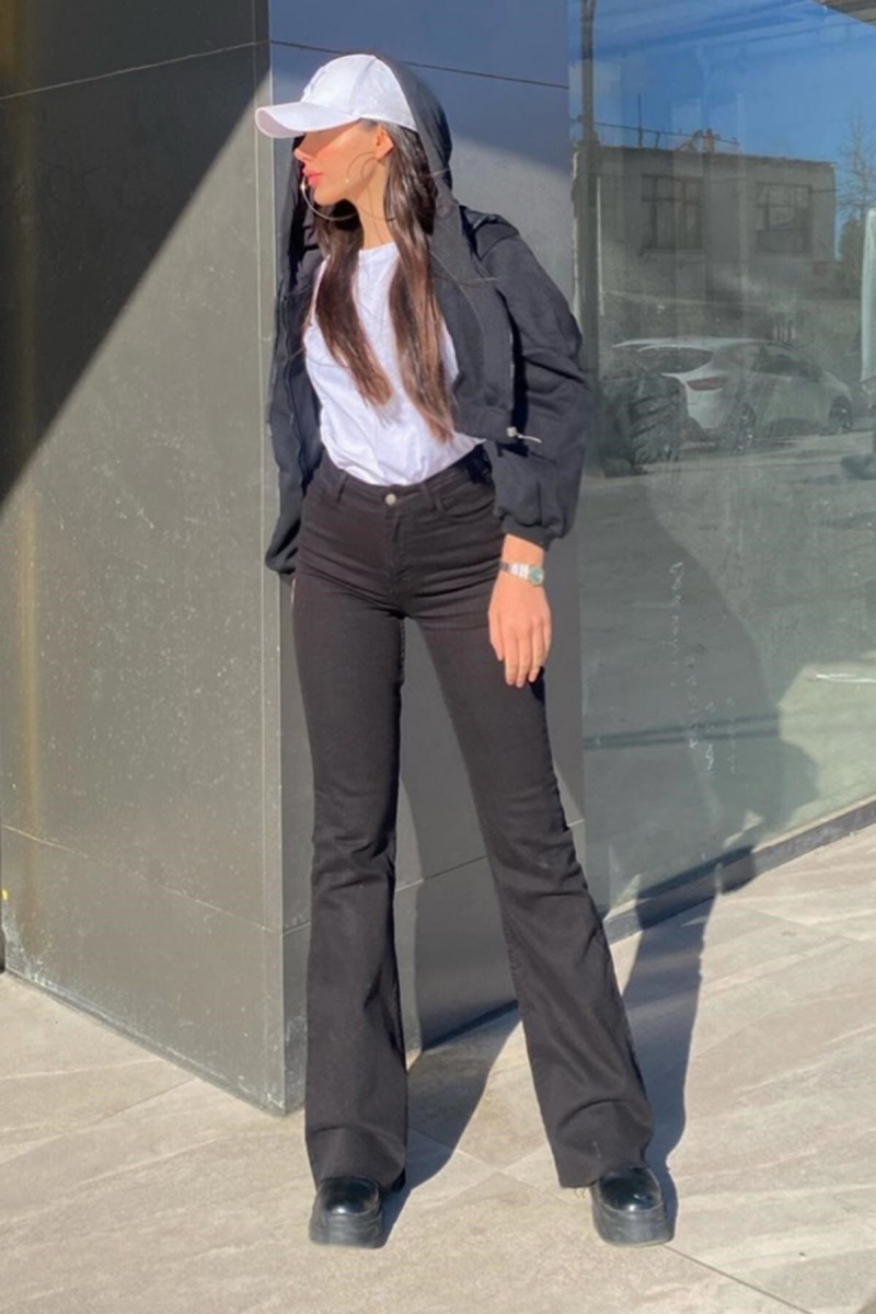 Katarina Siyah Ispanyol Paça Likralı Ispanyol Jeans Kot Pantolon Toparlayıcı Katarina Siyah Ispanyol Paça Likralı Ispanyol Jeans Kot Pantolon Toparlayıcı