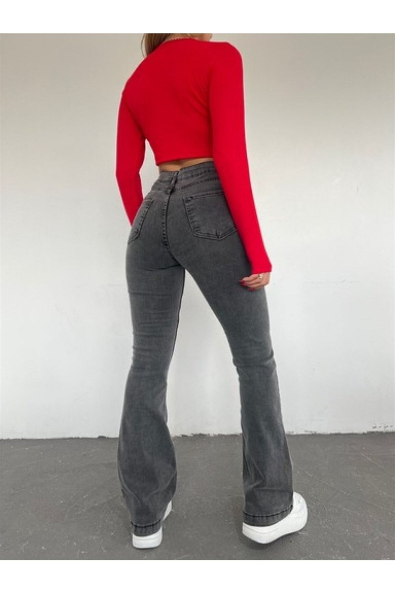 Füme Kar Yıkama Ispanyol Paça Likralı Flare Jeans Kot Pantolon Toparlayıcı Füme Kar Yıkama Ispanyol Paça Likralı Flare Jeans Kot Pantolon Toparlayıcı