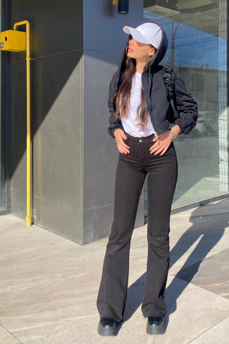 Katarina Siyah Ispanyol Paça Likralı Ispanyol Jeans Kot Pantolon Toparlayıcı Katarina Siyah Ispanyol Paça Likralı Ispanyol Jeans Kot Pantolon Toparlayıcı