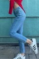 Açık Mavi Solmaz Mom Jean Kadın Boyfriend Yüksek Bel Power Likra Pantolon Açık Mavi Solmaz Mom Jean Kadın Boyfriend Yüksek Bel Power Likra Pantolon