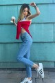 Açık Mavi Solmaz Mom Jean Kadın Boyfriend Yüksek Bel Power Likra Pantolon Açık Mavi Solmaz Mom Jean Kadın Boyfriend Yüksek Bel Power Likra Pantolon