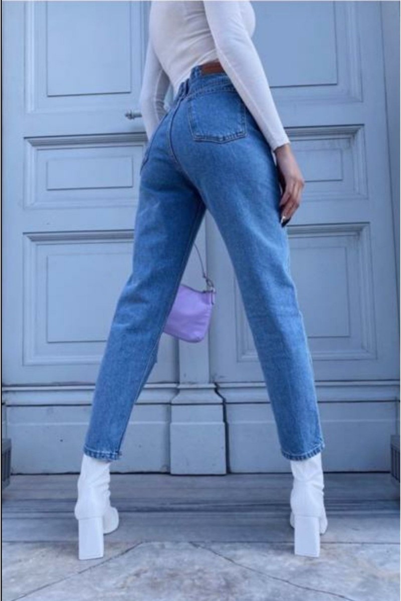 Rimma Açık Mavi Solmaz Mom Jean Kadın Boyfriend Yüksek Bel Power Likra Pantolon Rimma Açık Mavi Solmaz Mom Jean Kadın Boyfriend Yüksek Bel Power Likra Pantolon