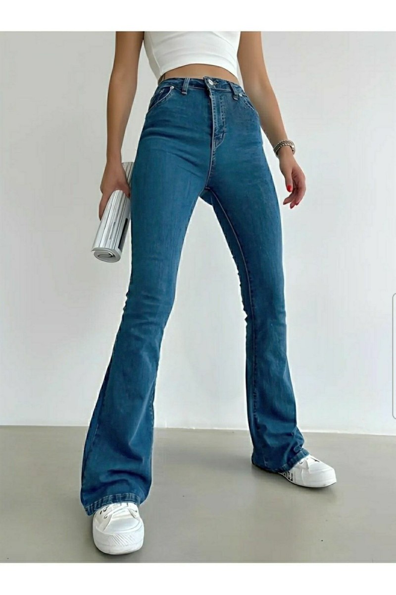 Tanya Orta Mavi Ispanyol Paça Likralı Flare Jeans Kot Pantolon Toparlayıcı Tanya Orta Mavi Ispanyol Paça Likralı Flare Jeans Kot Pantolon Toparlayıcı