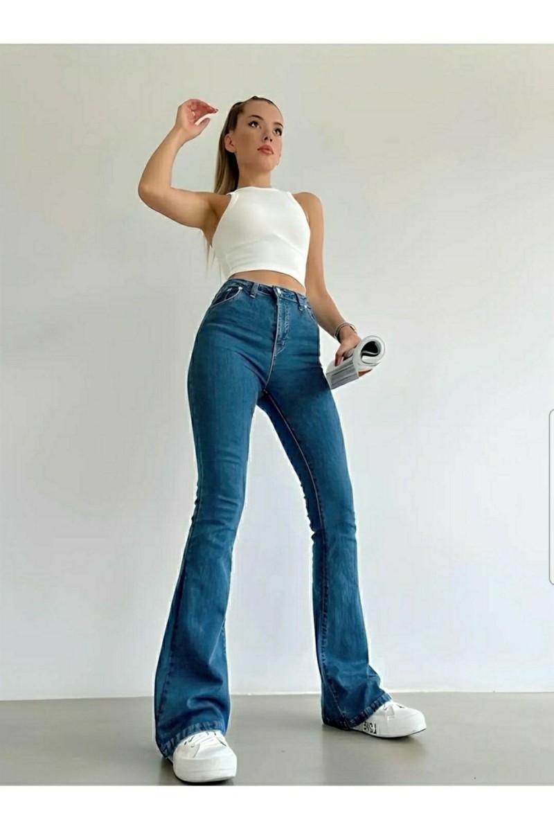 Tanya Orta Mavi Ispanyol Paça Likralı Flare Jeans Kot Pantolon Toparlayıcı Tanya Orta Mavi Ispanyol Paça Likralı Flare Jeans Kot Pantolon Toparlayıcı