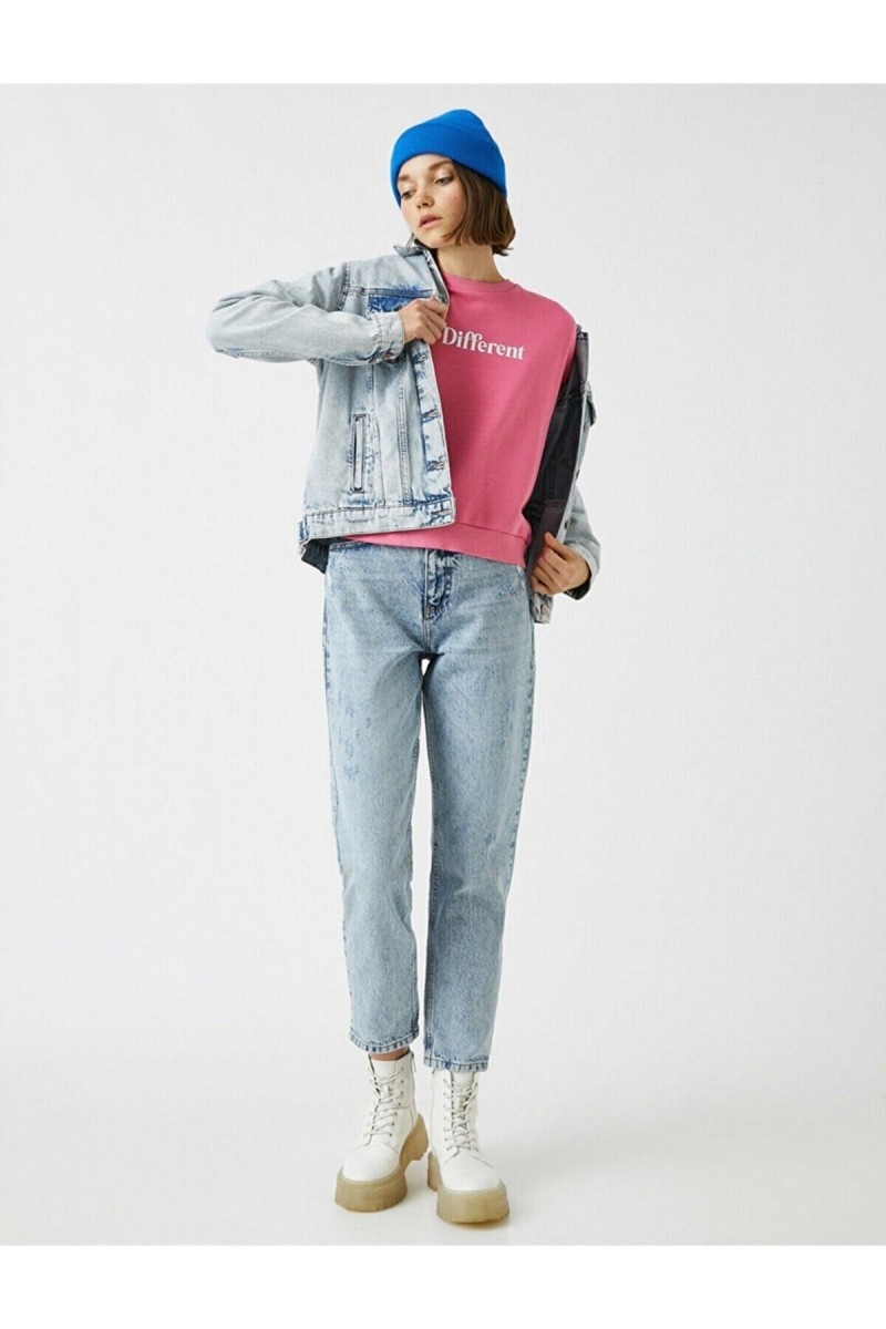 Carlita Solmaz Kar Mom Jeans Kadın Boyfriend Yüksek Bel Power Likra Pantolon