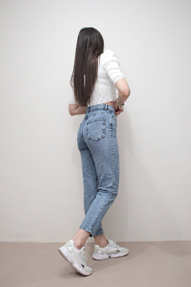 Solmaz Kar Mom Jeans Kadın Boyfriend Yüksek Bel Power Likra Pantolon Solmaz Kar Mom Jeans Kadın Boyfriend Yüksek Bel Power Likra Pantolon
