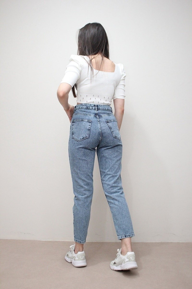 Solmaz Kar Mom Jeans Kadın Boyfriend Yüksek Bel Power Likra Pantolon Solmaz Kar Mom Jeans Kadın Boyfriend Yüksek Bel Power Likra Pantolon