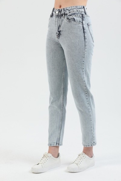 Maria Solmaz Kar Mom Jeans Kadın Boyfriend Yüksek Bel Power Likra Pantolon