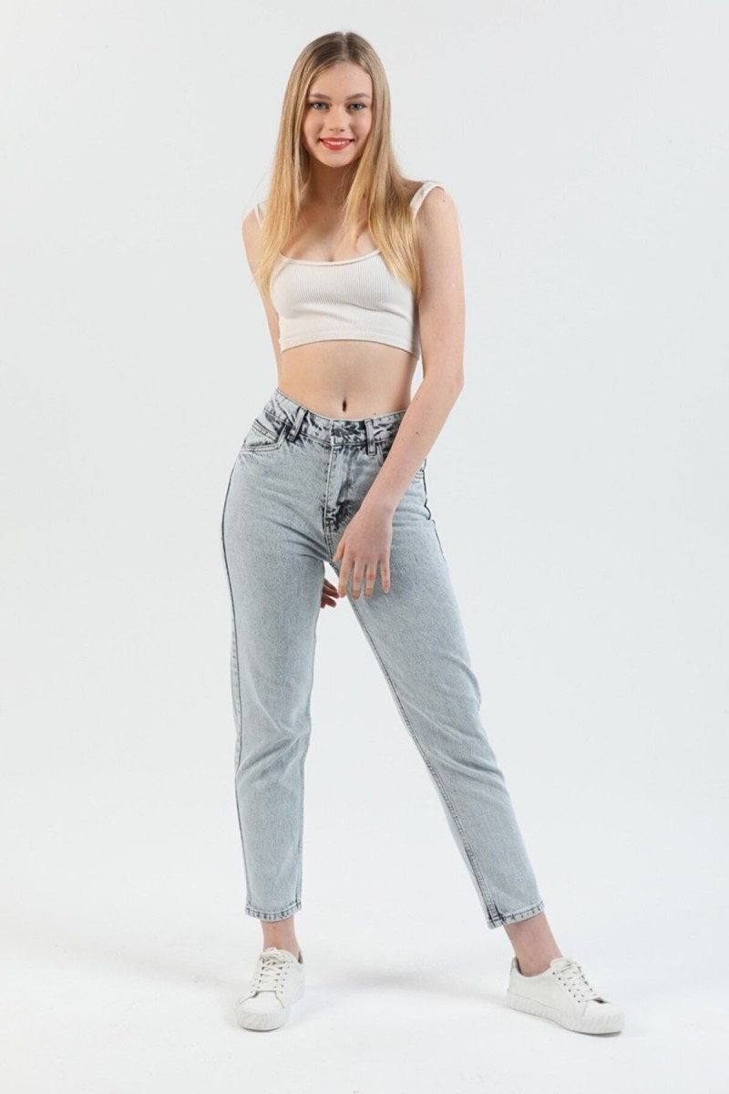 Maria Solmaz Kar Mom Jeans Kadın Boyfriend Yüksek Bel Power Likra Pantolon Maria Solmaz Kar Mom Jeans Kadın Boyfriend Yüksek Bel Power Likra Pantolon