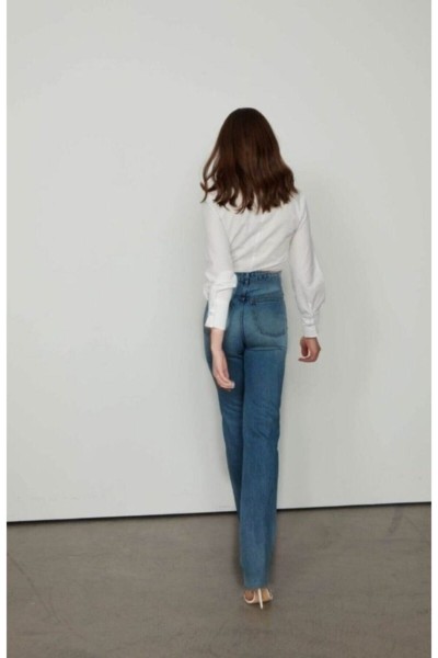 Extra Yüksek A.c.a.i.p S.o.l.m.a.z Mavi Salaş Jeans Palazzo Pantolon (süper Yüksek )