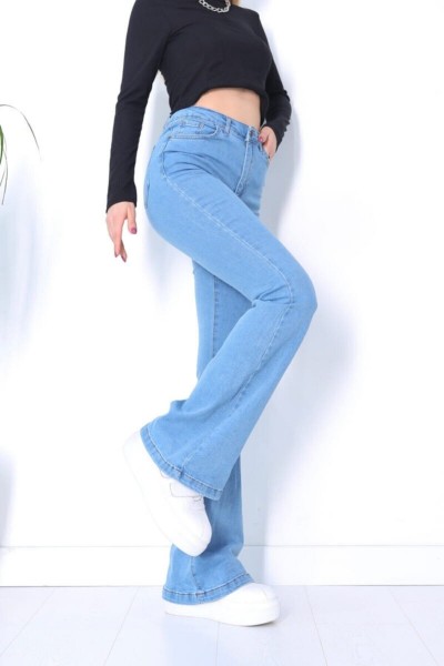 Lina Tall Flare Açık Mavi Ispanyol Jean Kot Pantolon