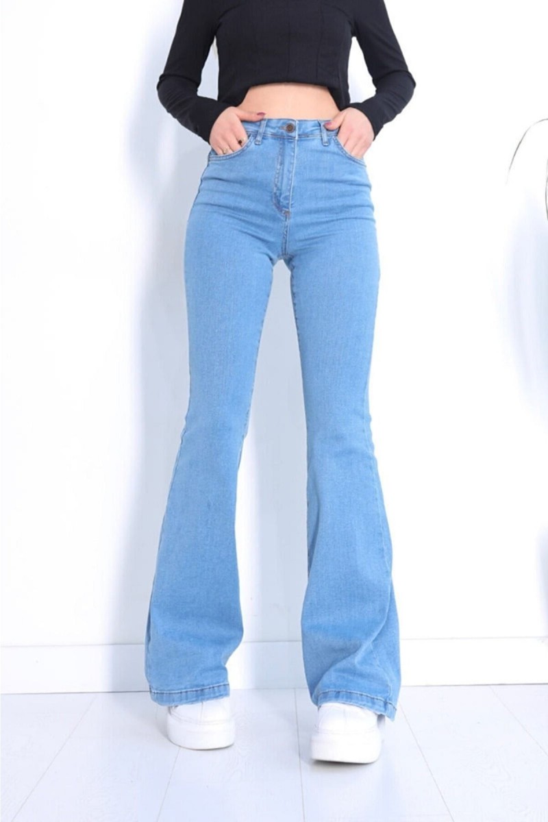 Lina Tall Flare Açık Mavi Ispanyol Jean Kot Pantolon Lina Tall Flare Açık Mavi Ispanyol Jean Kot Pantolon