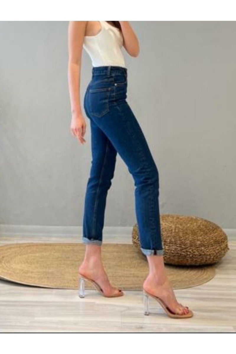 Lacivert Skiiny Mom (fit Mom) Yüksek Bel Mom Jeans Boyfriend Lacivert Skiiny Mom (fit Mom) Yüksek Bel Mom Jeans Boyfriend