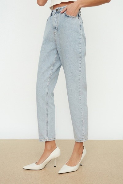 Mikula Solmaz Kar Mom Jeans Kadın Boyfriend Yüksek Bel Power Likra Pantolon