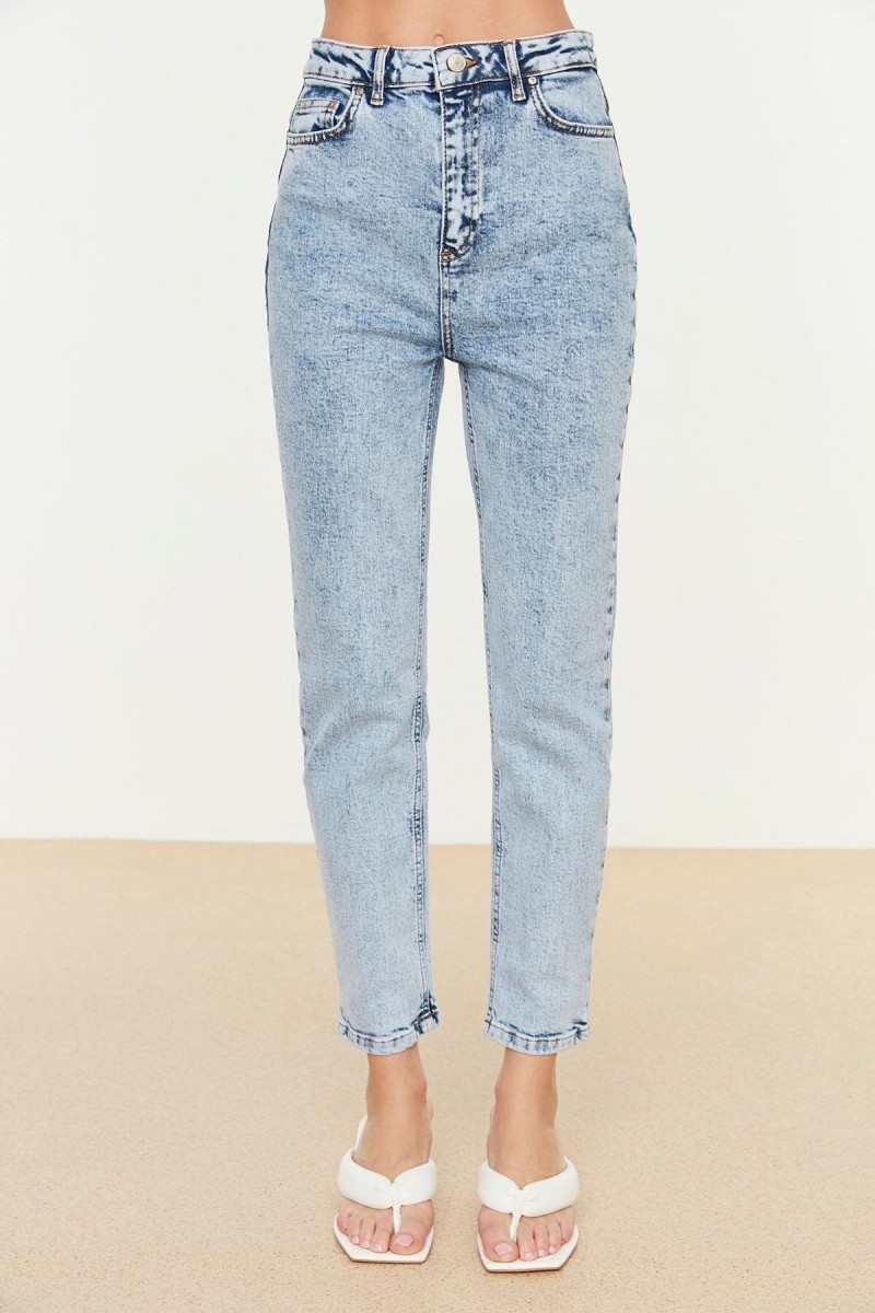 Jeans Kadın Yüksek Bel Power Likra Pantolon Mavi Jeans Kadın Yüksek Bel Power Likra Pantolon Mavi
