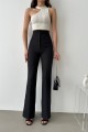 Roseli Kadın Siyah Yüksek Bel Ispanyol Kumaş Pantolon