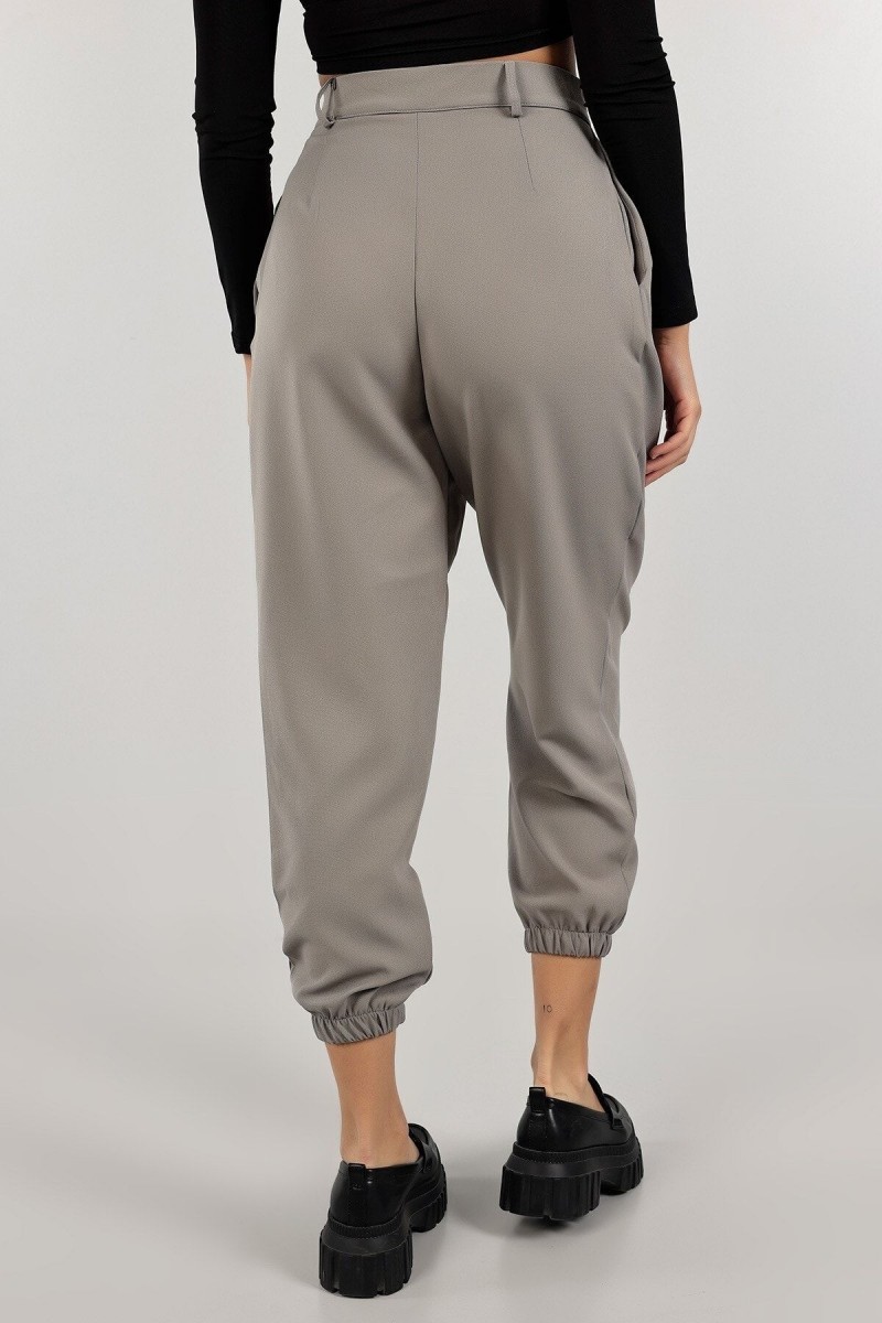 Lovely Gri Maskülen Paçası Lastikli Jogger Pantolon