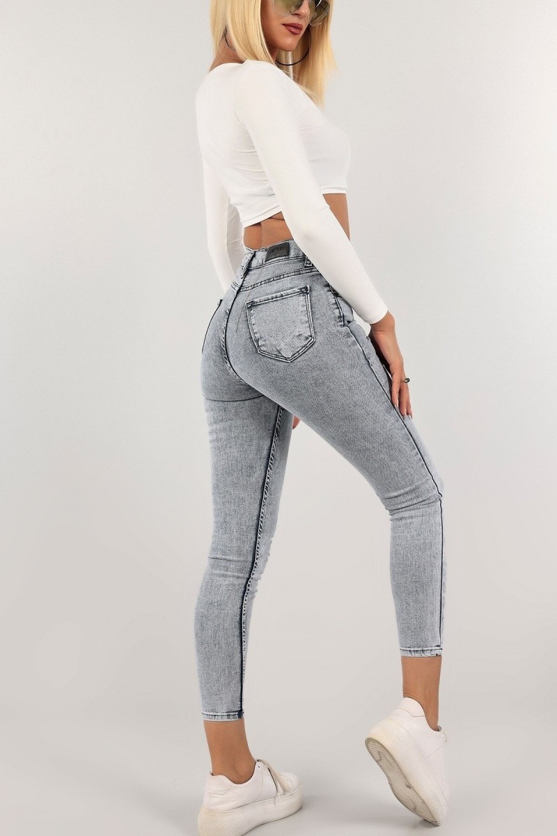 Leon Mavi Yüksel Bel Dar Paça Skinny Likralı Kot Pantalon Leon Mavi Yüksel Bel Dar Paça Skinny Likralı Kot Pantalon