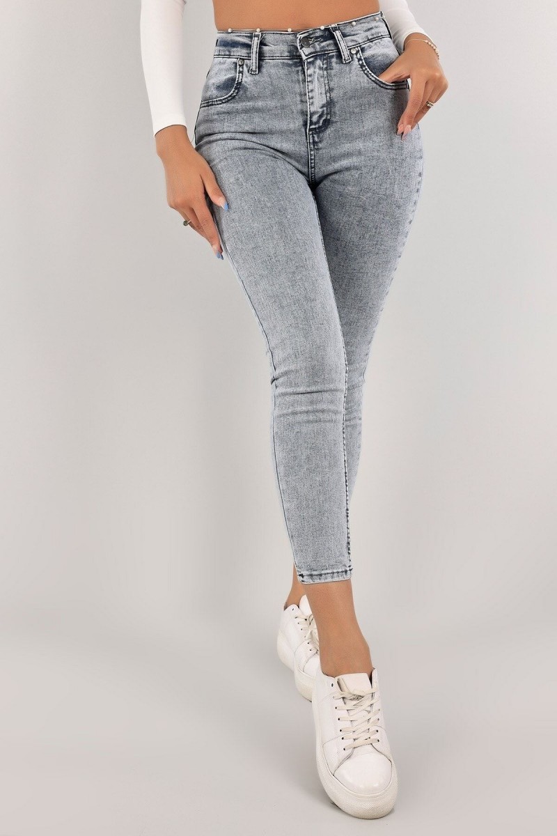 Leon Mavi Yüksel Bel Dar Paça Skinny Likralı Kot Pantalon Leon Mavi Yüksel Bel Dar Paça Skinny Likralı Kot Pantalon