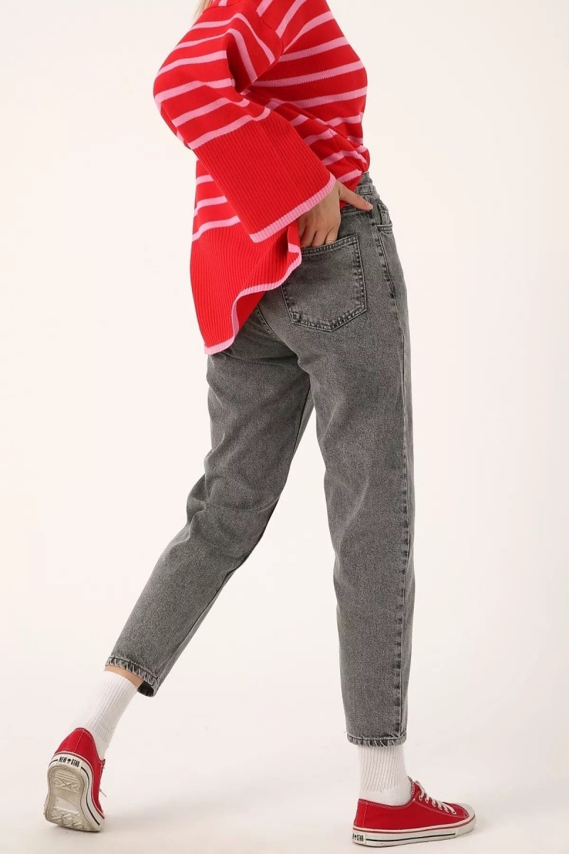 Spanish Yüksek Bel Füme Kar Yıkama Mom Kot Pantolon Likralı Solmaz Ekstra Rahat Mom Jeans Spanish Yüksek Bel Füme Kar Yıkama Mom Kot Pantolon Likralı Solmaz Ekstra Rahat Mom Jeans