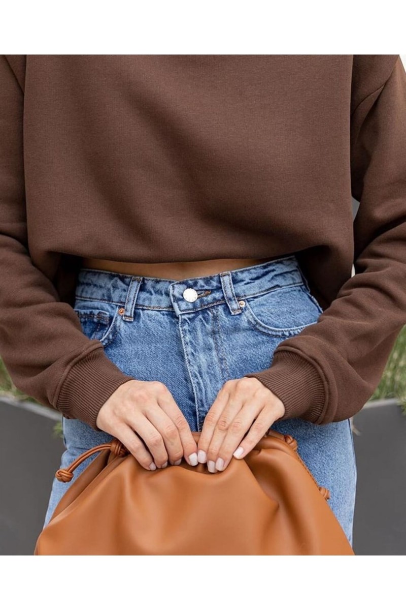 Sery Likralı Kadın Açık Kar Yıkama Süper Yüksek Bel Salaş Paça Denim Kot Salaş Pantolon