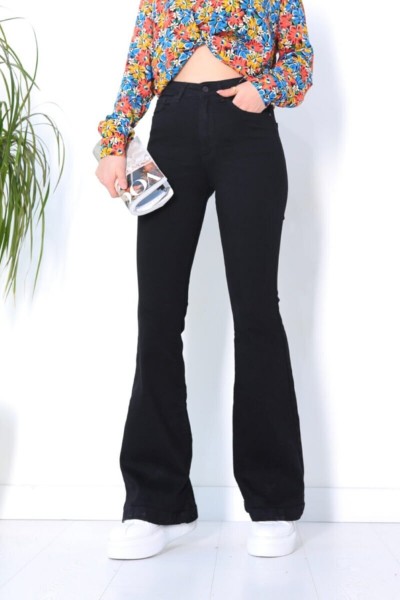 Alvin Kadın Solmaz S.i.y.a.h Ispanyol Kalıp Ispanyol Paça Yüksek Bel Jean