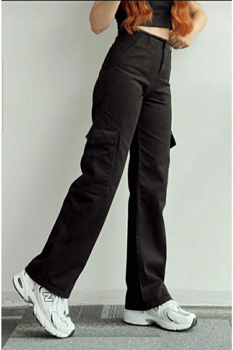 Jennifer Siyah Likralı Kago Arka Cepsiz Süper Yüksek Bel Salaş Jean Pantolon