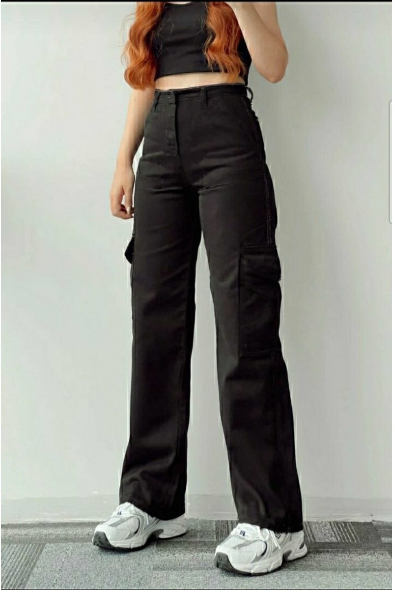 Jennifer Siyah Likralı Kago Arka Cepsiz Süper Yüksek Bel Salaş Jean Pantolon