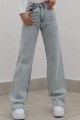 Lara Power Likralı Kadın Açık Mavi Kar Yıkama Yüksek Bel Salaş Paça Denim Kot Pantolon Lvk-001040a Lara Power Likralı Kadın Açık Mavi Kar Yıkama Yüksek Bel Salaş Paça Denim Kot Pantolon Lvk-001040a