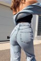 Mery Power Likralı Kadın Açık Mavi Kar Yıkama Yüksek Bel Salaş Paça Denim Kot Pantolon Lvk-001040a Mery Power Likralı Kadın Açık Mavi Kar Yıkama Yüksek Bel Salaş Paça Denim Kot Pantolon Lvk-001040a